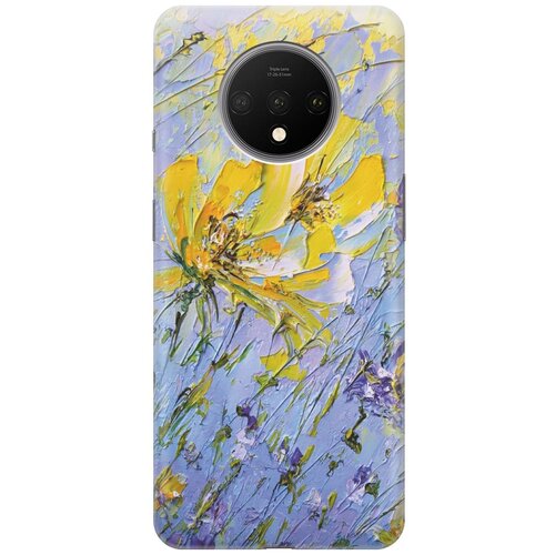 фото Re:paчехол - накладка artcolor для oneplus 7t с принтом "желтое на синем"