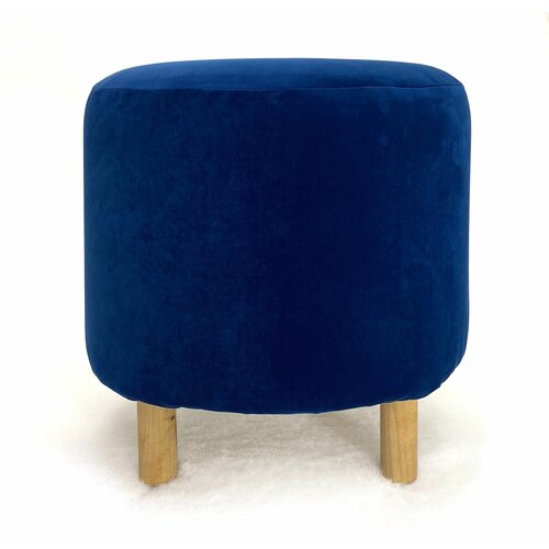 Пуф круглый велюр 40х40х40см Tucan Синий / пуфик банкетка