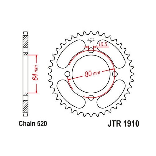 Звезда JT ведомая JTR1910.32 32 зуба