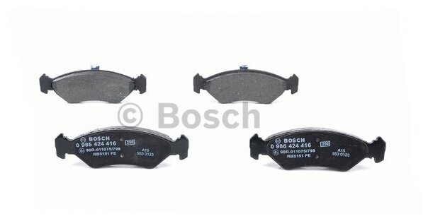 Дисковые тормозные колодки передние BOSCH 0986424416 для Ford Fiesta Mazda 121 Ford Ka Ford Sierra (4 шт.)