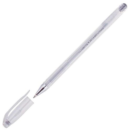 Ручка гелевая Crown Hi-Jell Metallic (0.5мм, серебристый металлик) 12шт. (HJR-500GSM) ручка гелевая crown hi jell metallic 0 5мм зеленый металлик 12шт hjr 500gsm