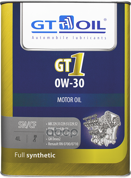 GT OIL Масло Моторное 0W30 4L Gt1