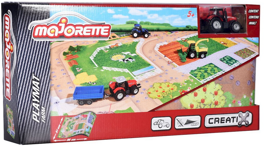 Коврик игровой Majorette Creatix, Farm серии, нескользящий, 1 машинка, 96х51 см - фото №6