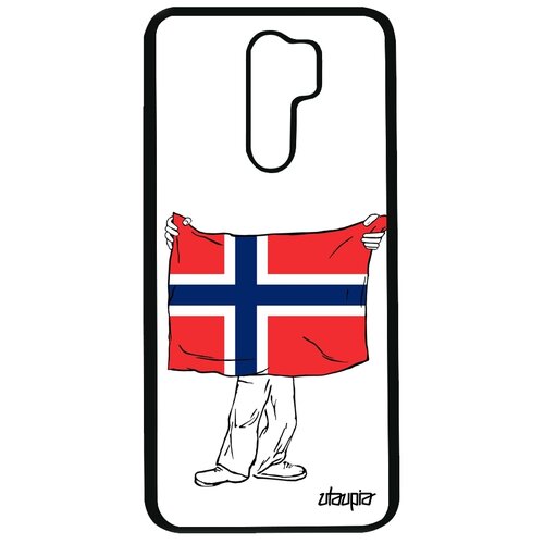 фото Чехол на мобильный xiaomi redmi 9, "флаг норвегии с руками" страна туризм utaupia