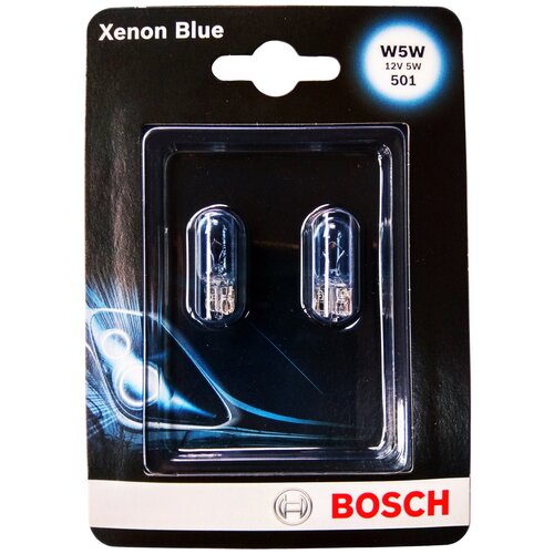 фото Лампа автомобильная галогенная bosch xenon blue 1987301033 w5w 12v 5w 2 шт.