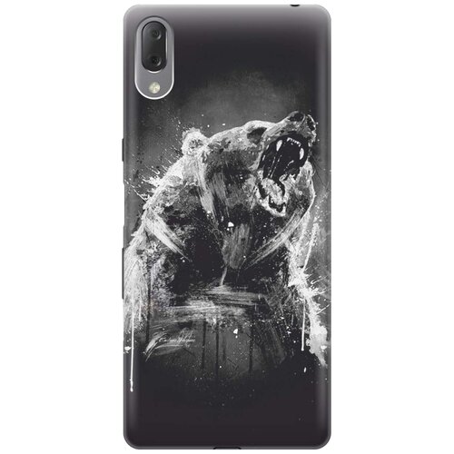 фото Gosso ультратонкий силиконовый чехол-накладка для sony xperia l3 с принтом "разъяренный медведь"