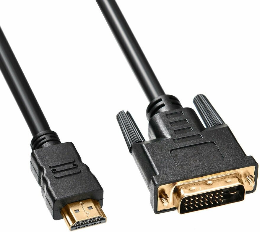 Кабель Buro HDMI (m) - DVI-D (m), GOLD , ферритовый фильтр , 3м [hdmi-19m-dvi-d-3m]