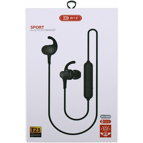 Наушники беспроводные BT ver50 BYZ T23 вакуумные с микрофоном 73mAh черный 146400₽