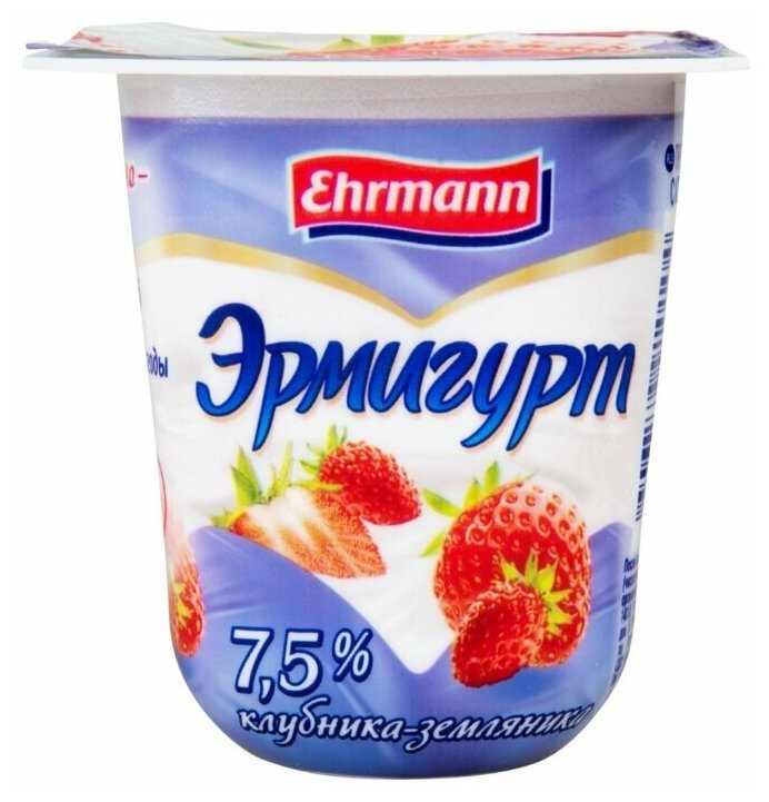 Продукт йогуртный Эрмигурт Клубника-Земляника 7.5%
