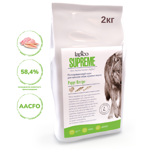 Сухой корм Lapico SUPREME For Mini Puppy's для щенков крупных пород с индейкой 2кг