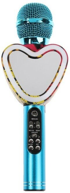 Микрофон для караоке Q5 3 Вт 1800 мАч Bluetooth FM microSD синий