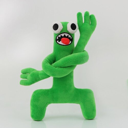 Мягкая игрушка Зеленый радужный друг из игры Roblox Радужные друзья (Rainbow friends), плюшевая игрушка монстр Green для детей 30 см.
