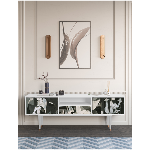 ТВ-Тумба - STORYZ - T6 Guernica by Pablo Picasso, 170 x 69 x 41 см, Белый
