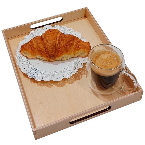 Поднос GUTER BAUM м.202 принцесса малый, 320х262х40 мм, Прозрачный лак, Дерево, 330221