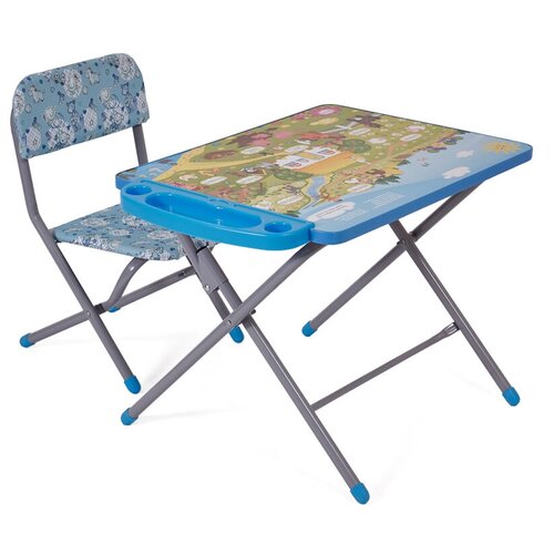 фото Комплект фея стол + стул досуг №101 веселая ферма 60x45 см голубой