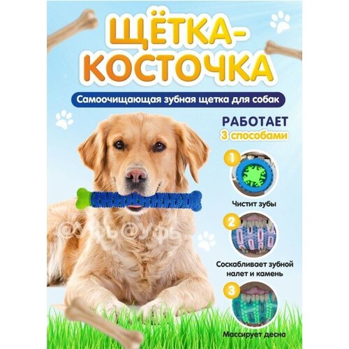 Игрушка для собак Жевательная косточка для чистки зубов для собак мелких и средних пород Zeus Store, 25см