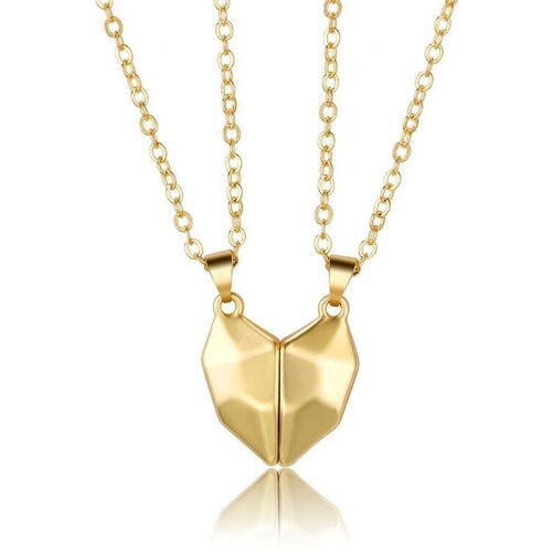 Подвеска, золотистый парные подвески для влюблённых на магнитах в форме сердца 1 пара корейская мода с цепочками серебритый