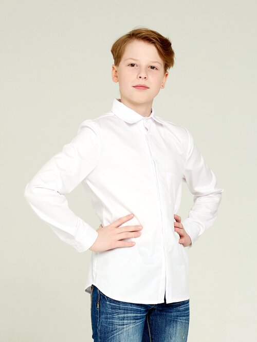 Школьная рубашка IRINA EGOROVA, размер 134, белый