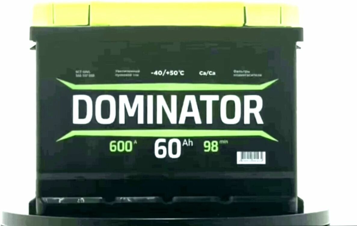 Аккумулятор автомобильный Dominator 60 А/ч 600 A прям. пол. Росс. авто (242x175x190)