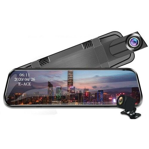 Автомобильный видеорегистратор / Зеркало заднего вида с видео регистратором / 9.66-дюймовый экран / Dual 1080P / G-сенсор