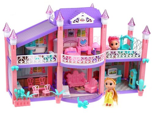 Наша игрушка кукольный домик 326-D2, фиолетовый/розовый