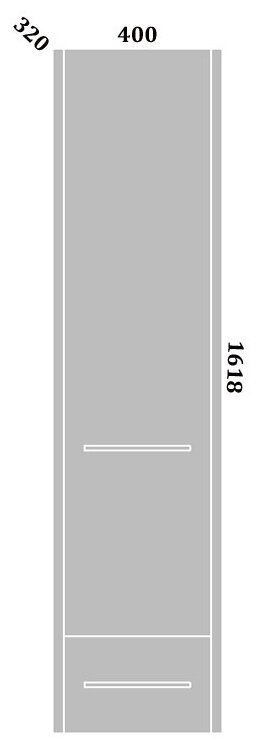 Пенал подвесной швейцарский вяз/белый глянец L Sanflor Ларго H0000000510 - фото №8