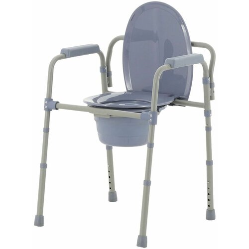 Кресло туалет Med-Mos 371.33 (с регулировкой высоты) складной, переносной для взрослых, больных, пожилых людей и инвалидов