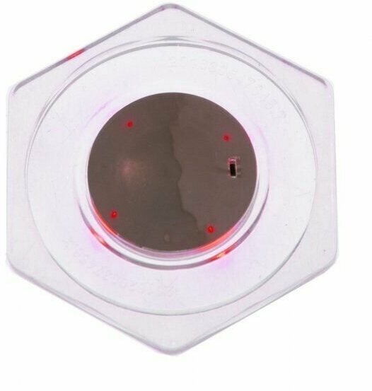 Шайба для аэрохоккея LED "Atomic Top Shelf" (прозрачная, шестигранная, красный светодиод) 74 мм