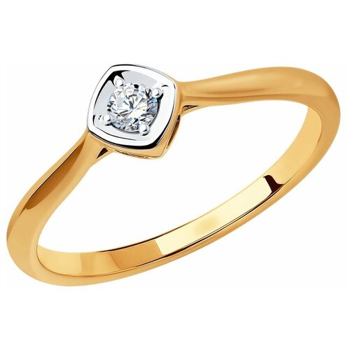 Кольцо SOKOLOV Diamonds из золота с бриллиантом 1012335, размер 16
