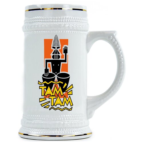 фото Пивная кружка негр с барабанами - там там drabs