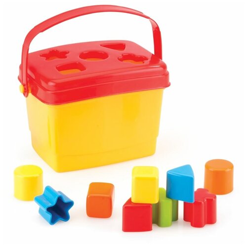 Развивающая игрушка Dolu Ведро, 10 дет., желтый/красный машины dolu игрушка бетономешалка