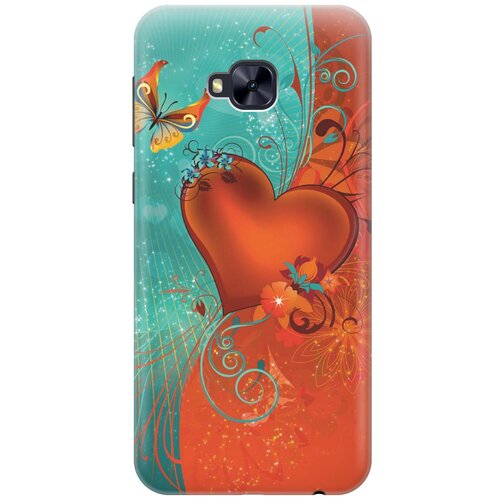 фото Cиликоновый чехол на asus zenfone 4 selfie pro (zd552kl) / асус зенфон 4 селфи про с принтом "сердце и бабочка" gosso