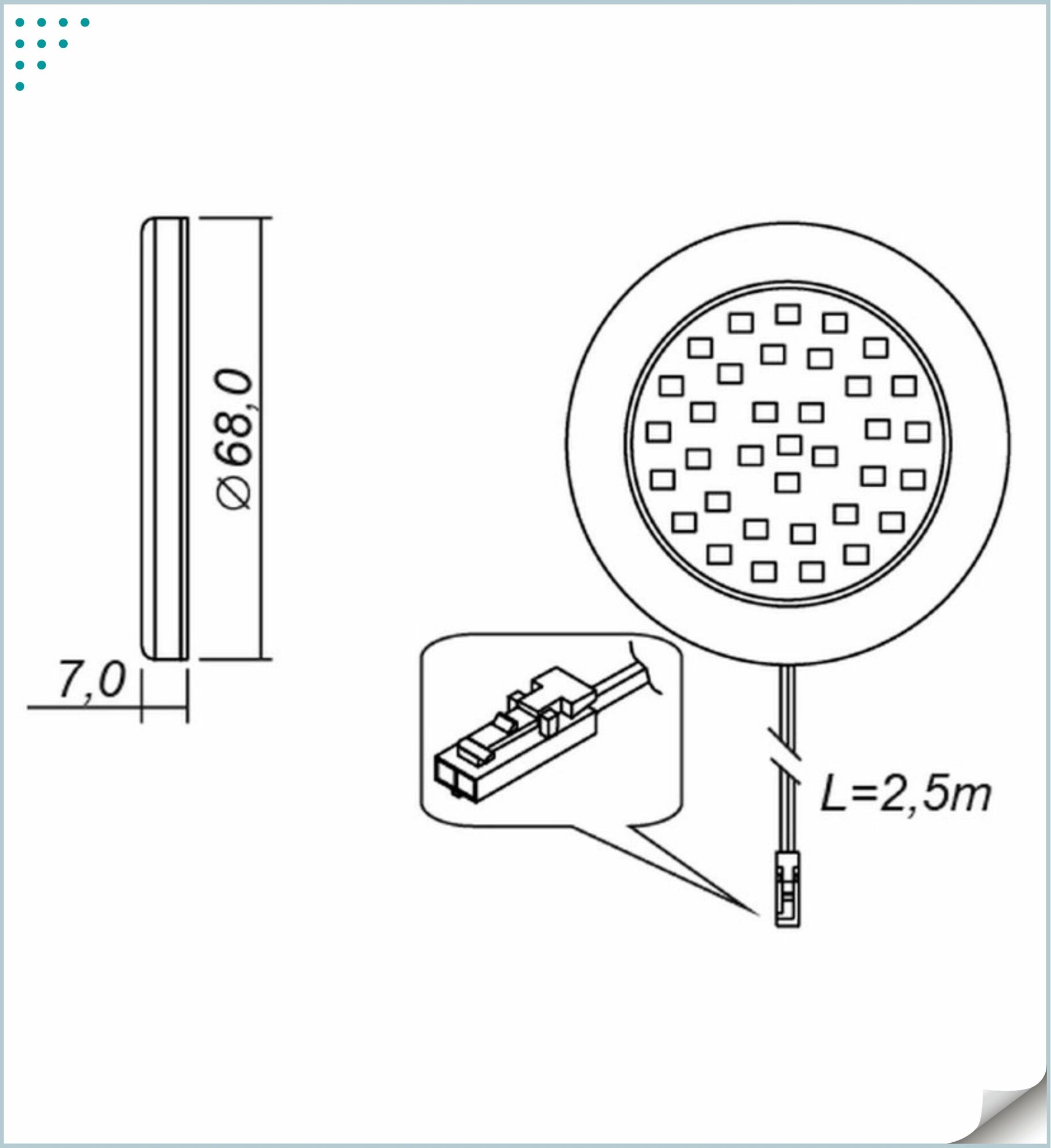 Светильник светодиодный 12V, LED TACTILUS, 3000К - фотография № 4