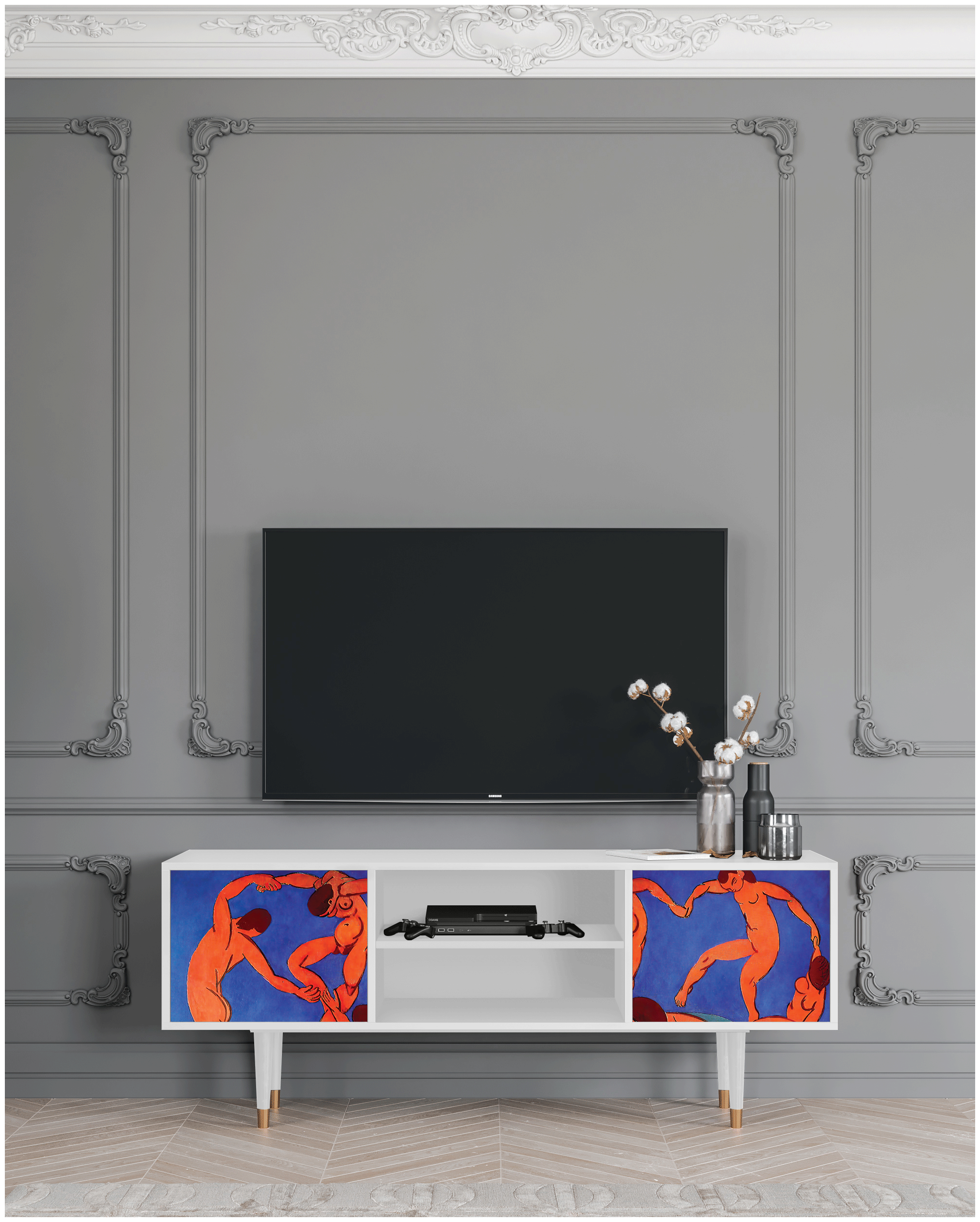 ТВ-Тумба - STORYZ - T2 The Dance by Henri Matisse , 170 x 69 x 48 см, Белый