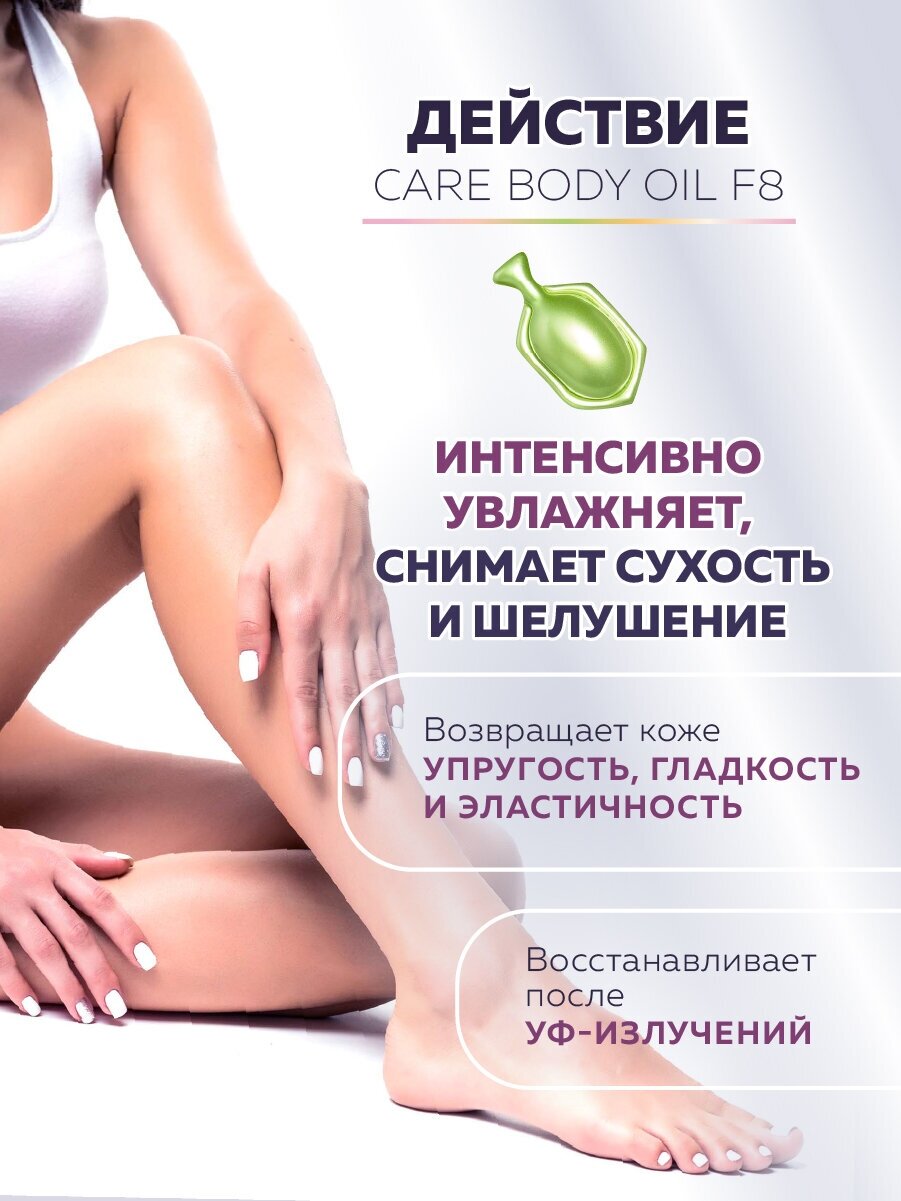 Сыворотка для тела, шеи и зоны декольте miShipy CARE BODY OIL F8, корейская косметика, масло для тела с экстрактом дыни и маслом кунжута, 30 капсул