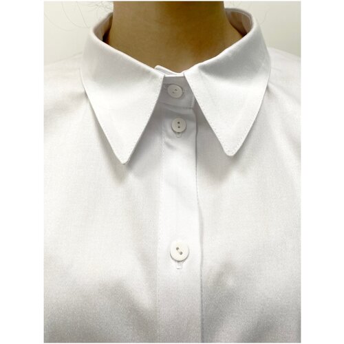 Блуза  Merlette, повседневный стиль, свободный силуэт, манжеты, однотонная, размер универсальный, белый