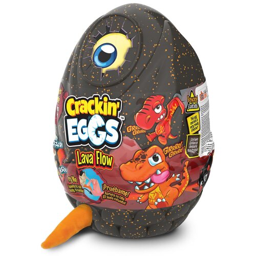 Мягкая игрушка Crackin' Eggs Динозавр оранжевый в яйце, серия Лава, 22 см, арт. SK004A1