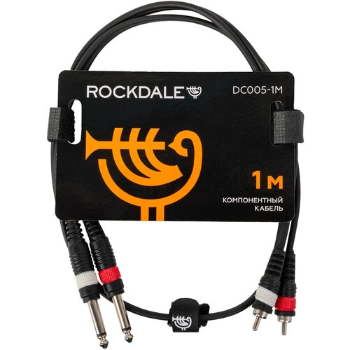 Кабель 2 Mono Jack Male - 2 RCA Male ROCKDALE DC005-1M (1 м)