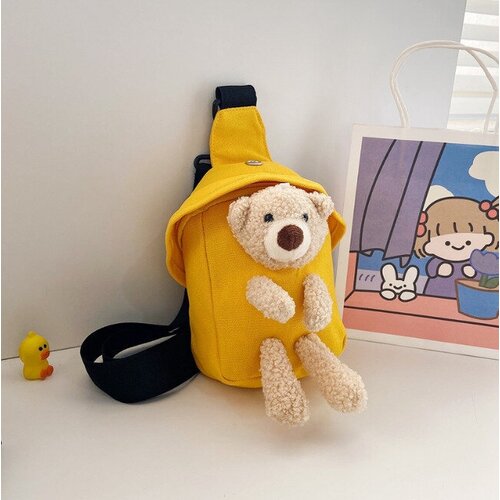 Рюкзак детский, сумка на грудь/на плечо, для мальчиков, для девочек, желтый сумки для детей наша игрушка рюкзачок олень 27х26 см