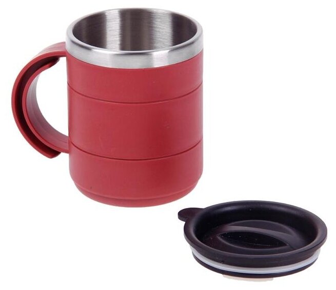 Термокружка для кофе, чая, напитков TAKE IT EASY "Каркан", термостакан, объем 450 мл, цвет красный, размер 12,5х10,5 см - фотография № 4