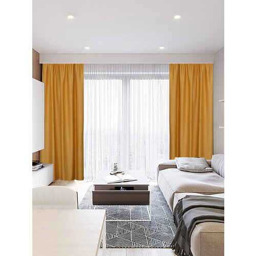 Комплект штор Честер (высота 270, ширина 180, желтый)