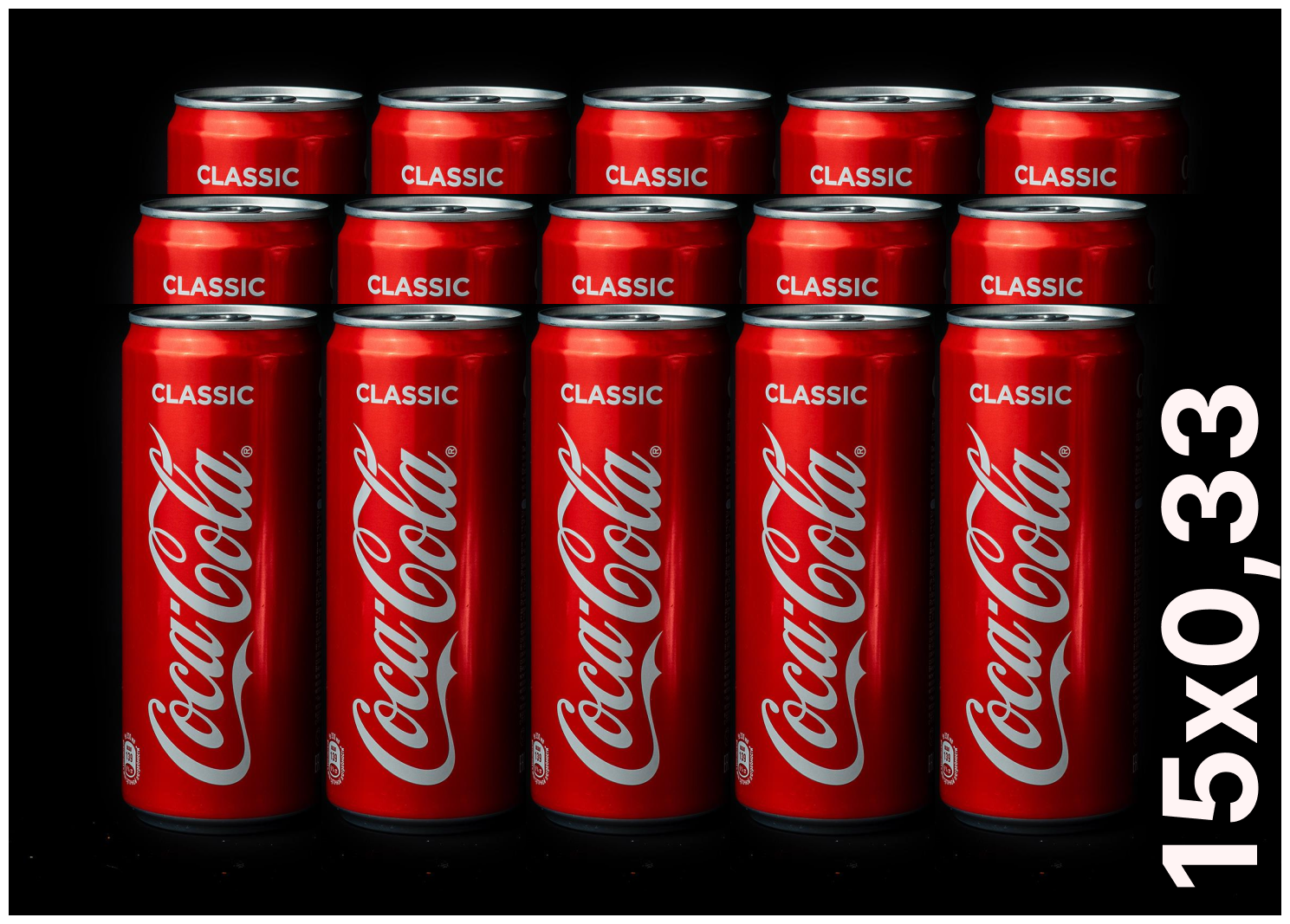 Coca-Cola (Кока-Кола) 0,33 л. 15 шт. напиток газированный ЖБ