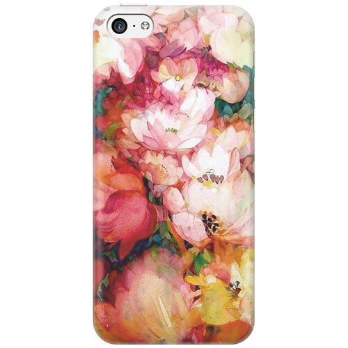 фото Cиликоновый чехол на apple iphone 5c / эпл айфон 5с с принтом "яркие цветы" gosso