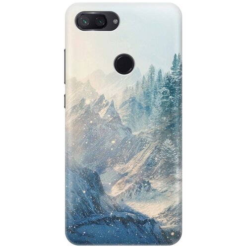 фото Cиликоновый чехол на xiaomi mi 8 lite / сяоми ми 8 лайт с принтом "снежные горы и лес" gosso