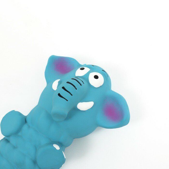 Игрушка пищащая для собак из латекса"Слон", 22,5 см, голубая Пижон 7883236 . - фотография № 3