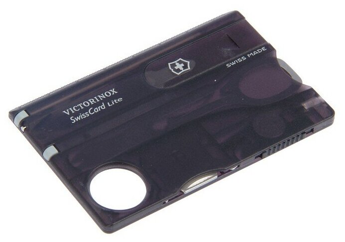 Швейцарская карта Victorinox SwissCard Lite (0.7333.T3) черный полупрозрачный коробка подарочная - фото №3