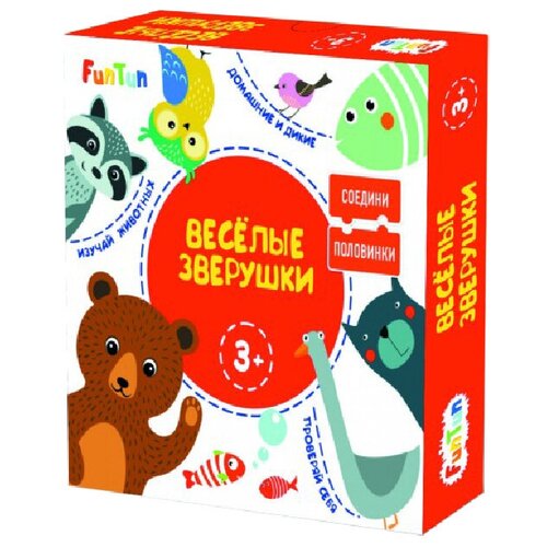 Настольная игра FunTun Соедини половинки. Весёлые зверушки