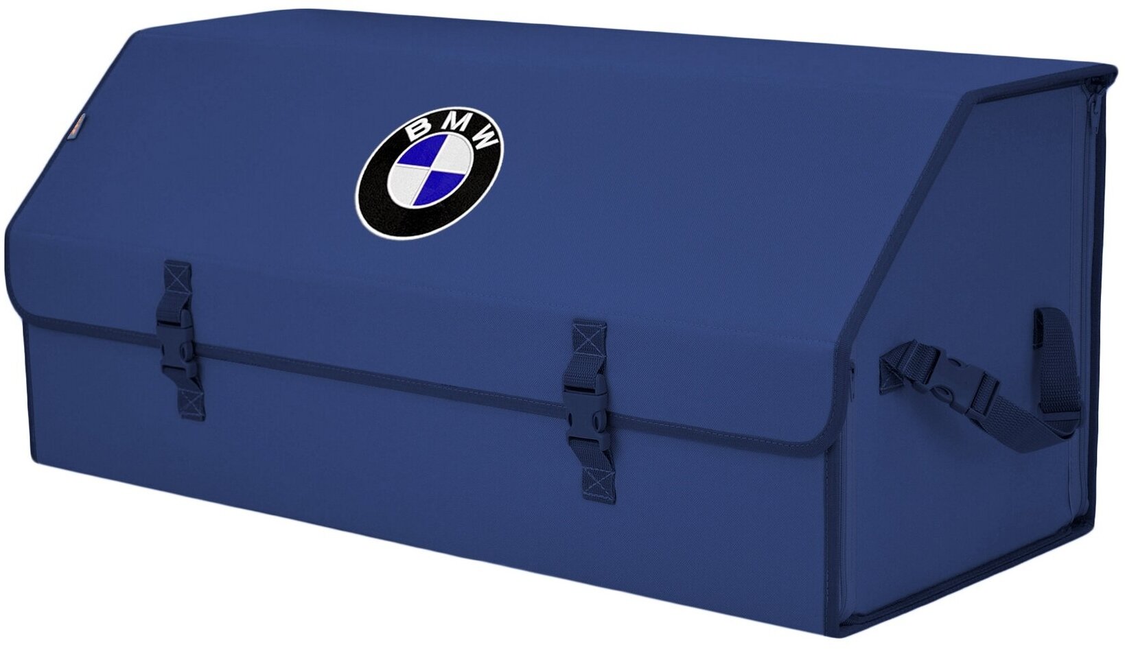 Органайзер-саквояж в багажник "Союз" (размер XXL). Цвет: синий с вышивкой BMW (БМВ).