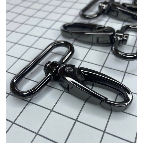 Карабин металлический 38 мм, карабин для сумок и рюкзаков, черный никель