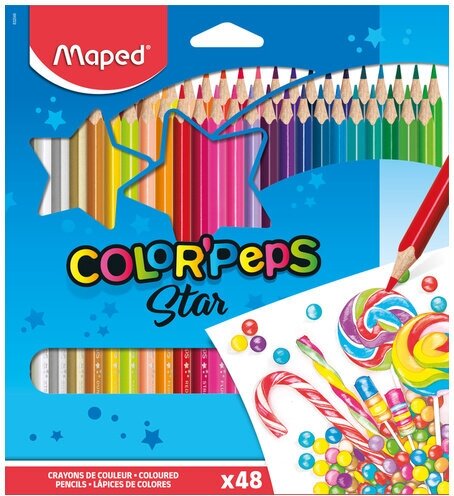 Набор цветных карандашей MAPED Color Peps, 48 цветов, трехгранные